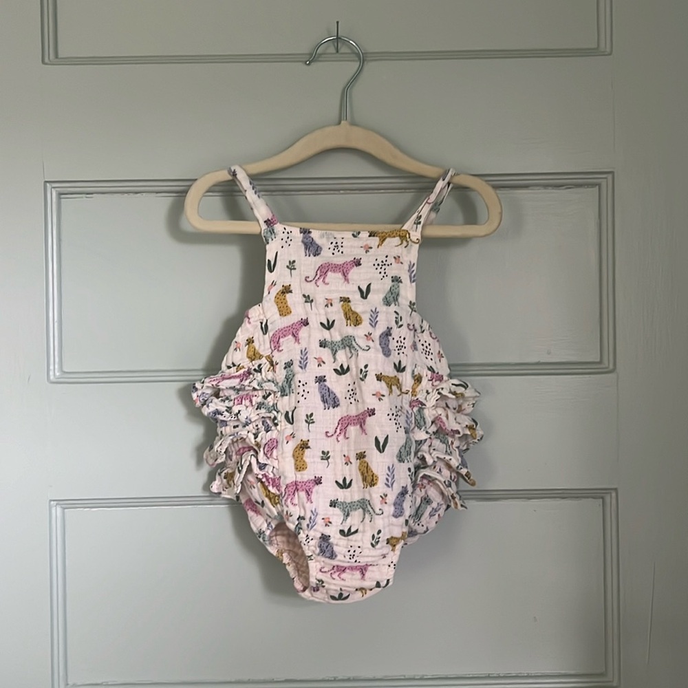 Leopard Ruffle Bubble Romper
